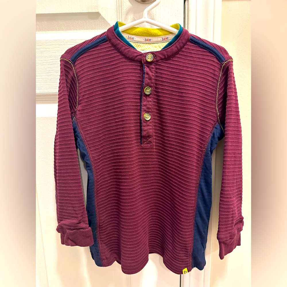 🌸LIKE TO GET 30% OFF🌸 BUNDLE & SAVE! TED BAKER Kids Burgundy/Navy Henley Shirt